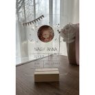 Fényképes babaszületés emlékőrző fatalppal