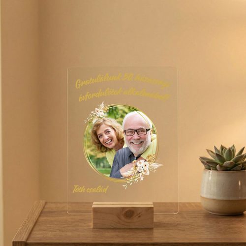 Egyedi akril kép - Gratulálunk 50. házassági évfordulótok alkalmából