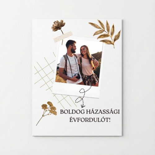 Saját fényképes, Boldog házassági évfordulót, egyedi hűtőmágnes