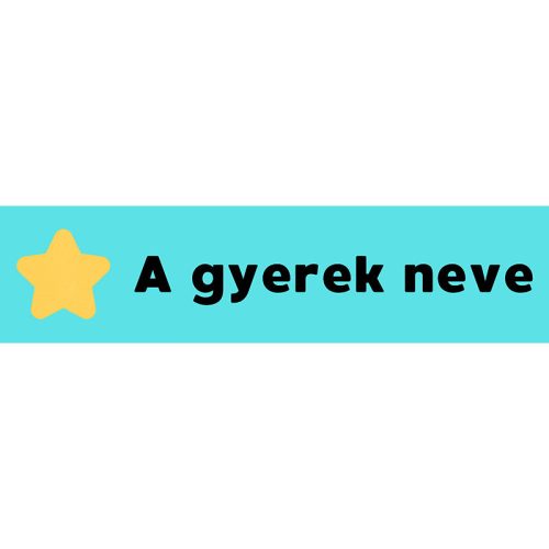 Téglalap alakú öntapadó címke - Csillag, névvel