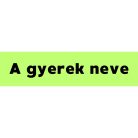 Téglalap alakú öntapadó címke - A gyerek neve, zöld háttér