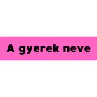 Téglalap alakú öntapadó címke - A gyerek neve, lila háttér
