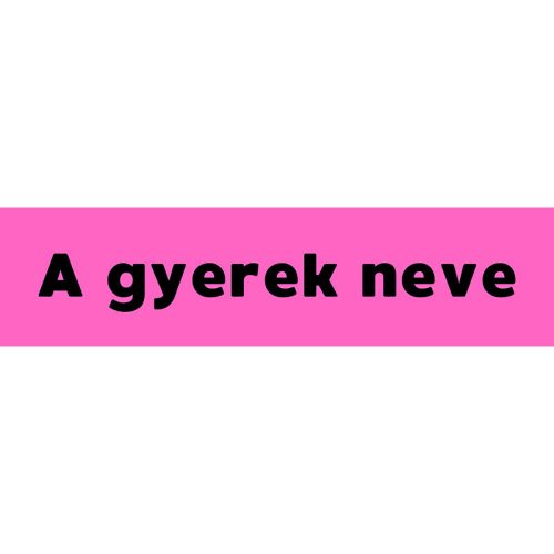 Téglalap alakú öntapadó címke - A gyerek neve, lila háttér