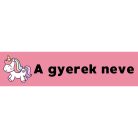 Téglalap alakú öntapadó címke - Unikornis, névvel