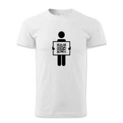 QR kódos tábla emberrel