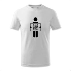 QR kódos tábla emberrel