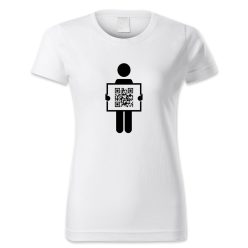 QR kódos tábla emberrel