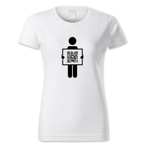 QR kódos tábla emberrel