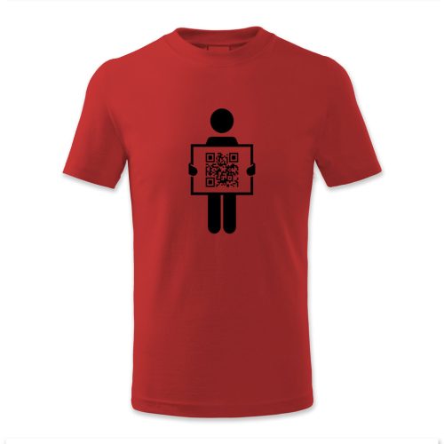 QR kódos tábla emberrel