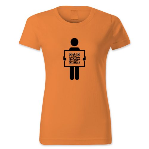 QR kódos tábla emberrel