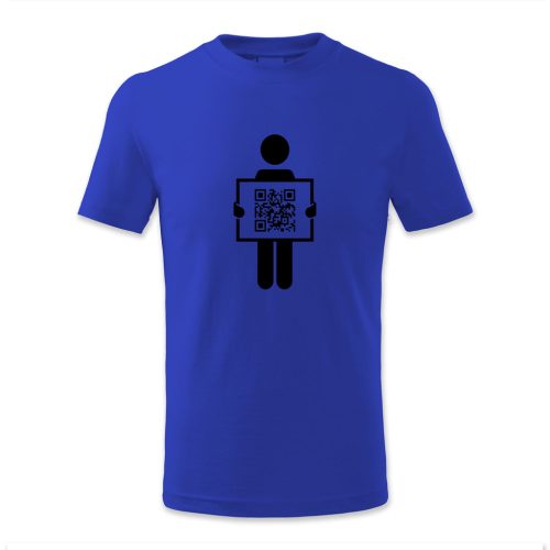 QR kódos tábla emberrel