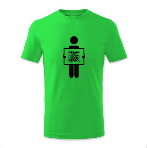 QR kódos tábla emberrel