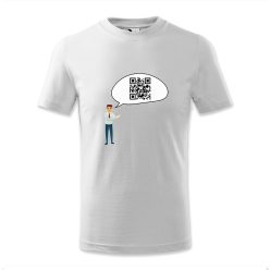 QR kódos szövegbuborék emberrel