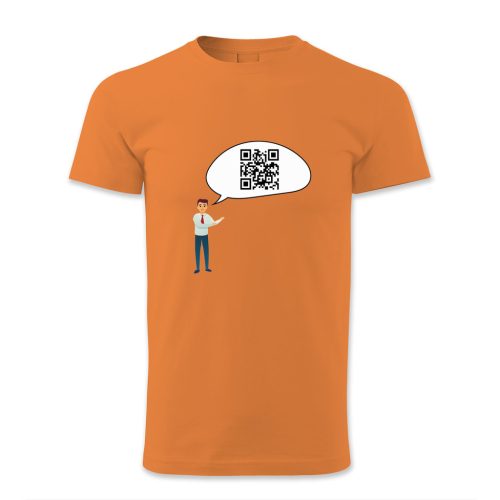 QR kódos szövegbuborék emberrel