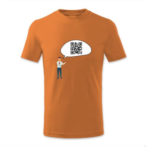 QR kódos szövegbuborék emberrel