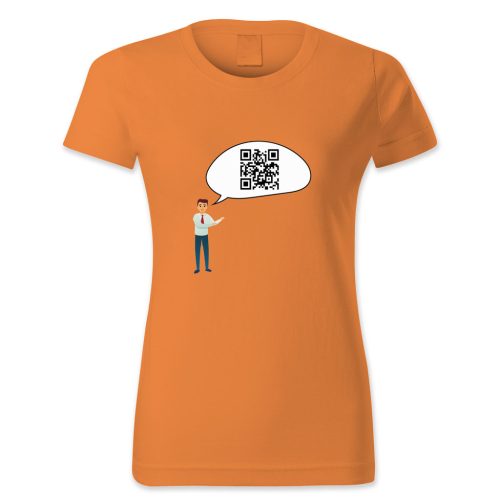 QR kódos szövegbuborék emberrel