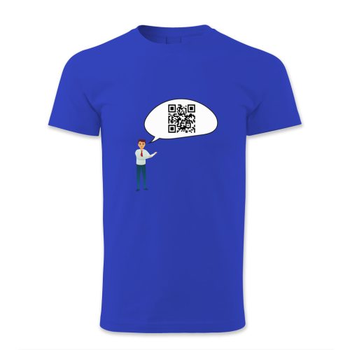 QR kódos szövegbuborék emberrel