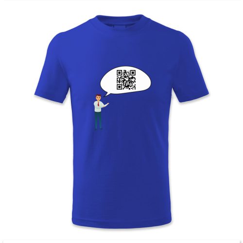 QR kódos szövegbuborék emberrel