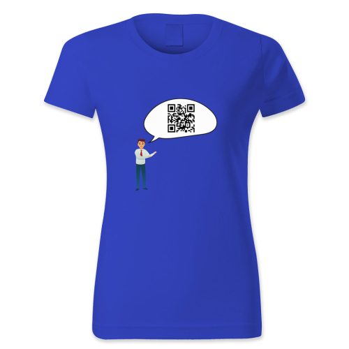 QR kódos szövegbuborék emberrel