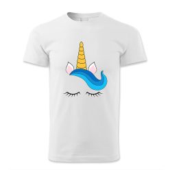 Unikornis fej kék hajjal