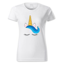 Unikornis fej kék hajjal