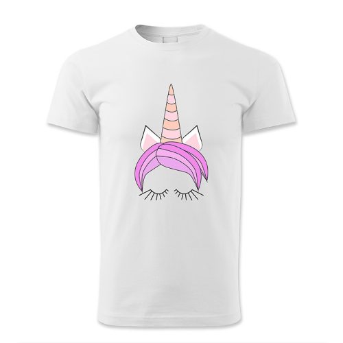 Unikornis fej rózsaszín hajjal