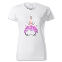 Unikornis fej rózsaszín hajjal