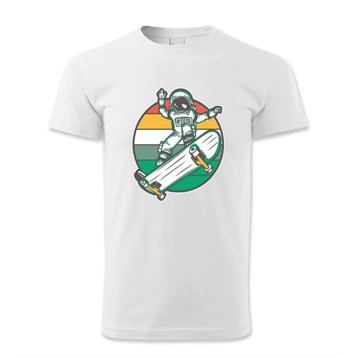 Asztronauta gördeszkázik, retró