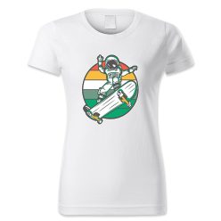 Asztronauta gördeszkázik, retró