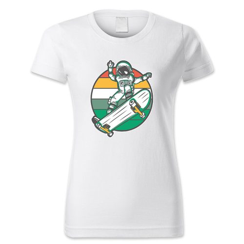 Asztronauta gördeszkázik, retró