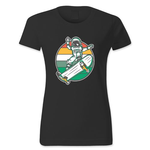 Asztronauta gördeszkázik, retró