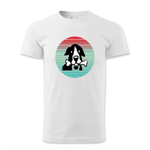 Kutya csonttal a szájában, retró