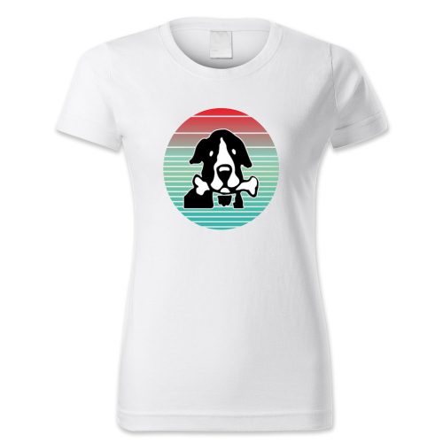 Kutya csonttal a szájában, retró