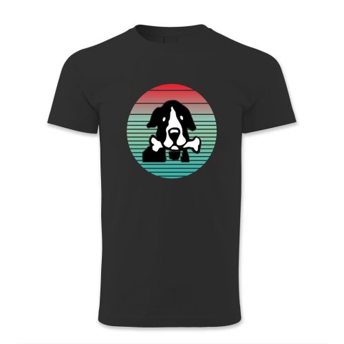 Kutya csonttal a szájában, retró