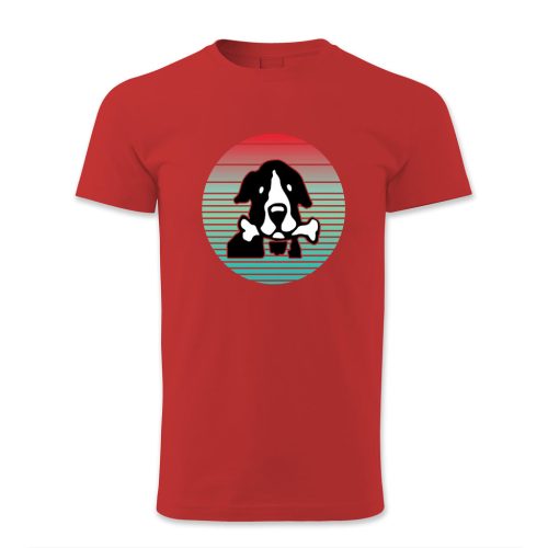 Kutya csonttal a szájában, retró