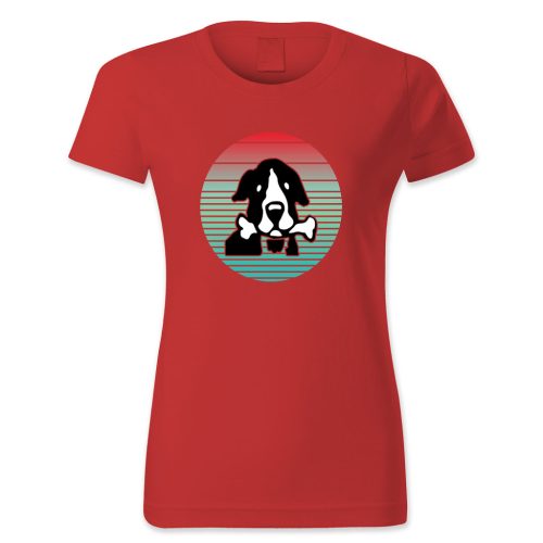 Kutya csonttal a szájában, retró