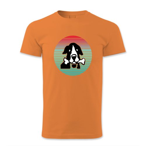 Kutya csonttal a szájában, retró