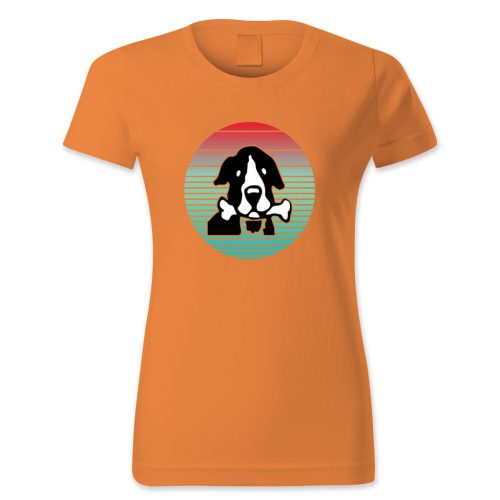 Kutya csonttal a szájában, retró