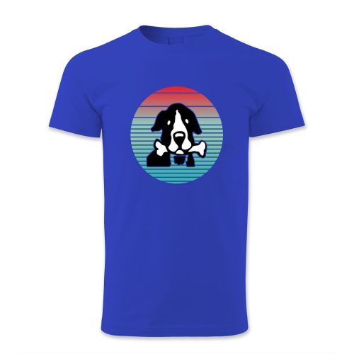 Kutya csonttal a szájában, retró