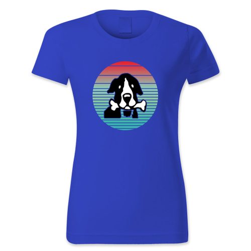 Kutya csonttal a szájában, retró