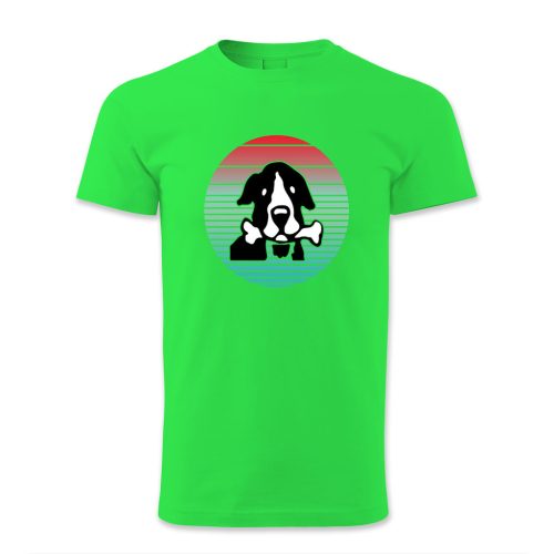 Kutya csonttal a szájában, retró