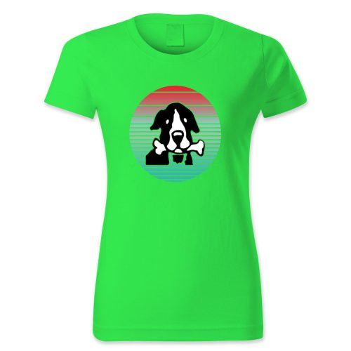 Kutya csonttal a szájában, retró