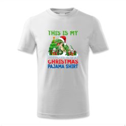   This is my Christmas pajama shirt, dínós alvós póló, Karácsony