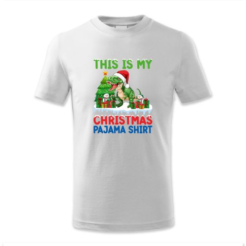 This is my Christmas pajama shirt, dínós alvós póló, Karácsony