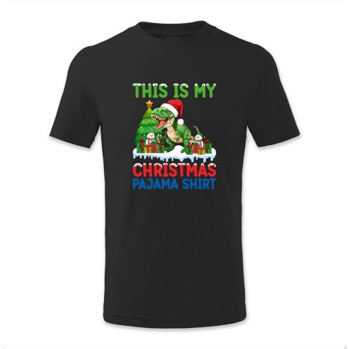 This is my Christmas pajama shirt, dínós alvós póló, Karácsony