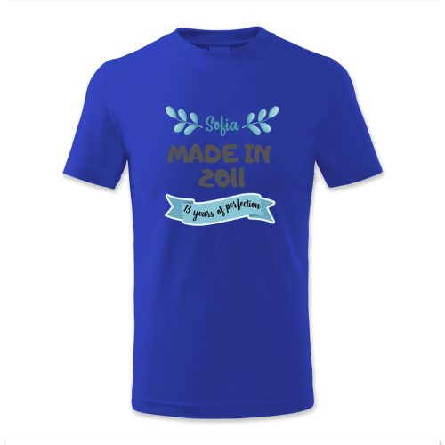 Sofia, Made in 2011, 13 years of perfection, kék