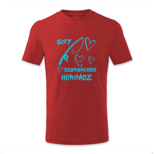 Egy szerencsés horgász, horgászbot, szívecske