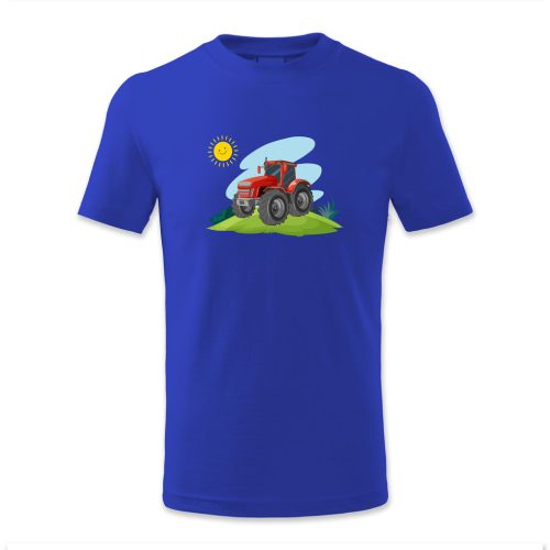 Traktor, piros, napocska