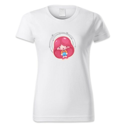 Csinos lány rózsaszín hajjal