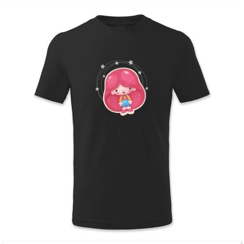 Csinos lány rózsaszín hajjal